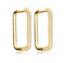 Exquisite Micro Pave 14K Gold Plated Rectangular Cubic Zirconia Hoop Earrings